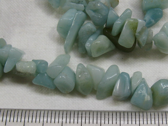 天然石　さざれ　約40センチ　アマゾナイト(淡)・詳細写真