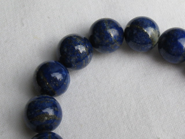 天然石ブレスレット　ラウンドタイプ　１２ミリ　１７玉　ラピスラズリC