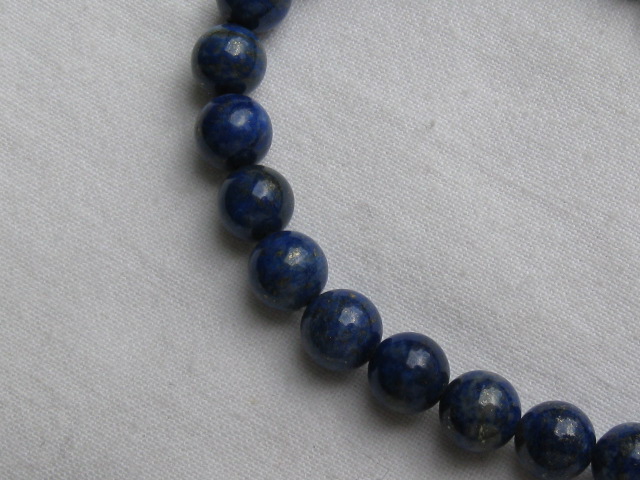 天然石ブレスレット　ラウンドタイプ　８ミリ　２４玉　ラピスラズリC