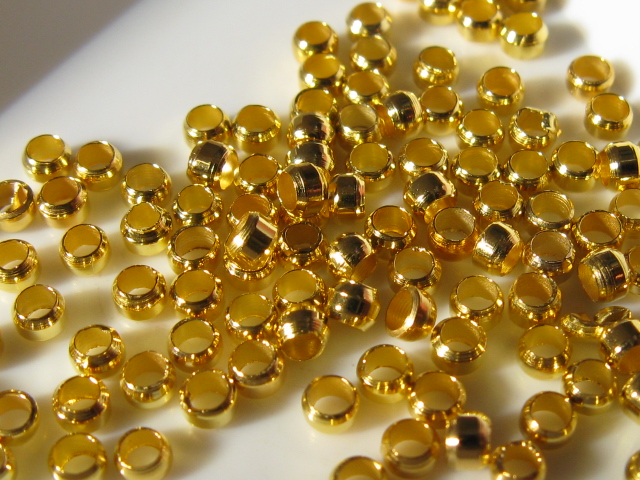 カシメ(つぶし玉)　2ミリ　ゴールド　詳細写真