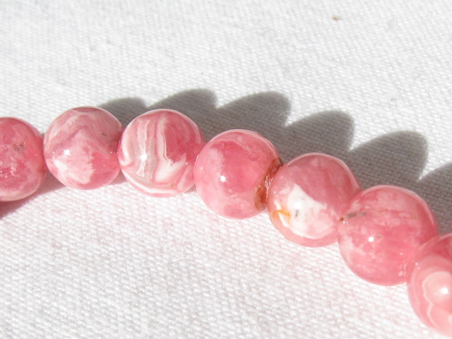 天然石ブレスレット　ラウンドタイプ　２６玉　　7.0ミリ　インカローズ B
