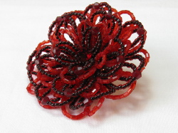 シャムカラーのフラワーブローチＢ