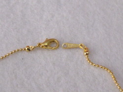 1.2ミリボールチェーンネックレス　約４１センチ　板ダルマ部分　ゴールド